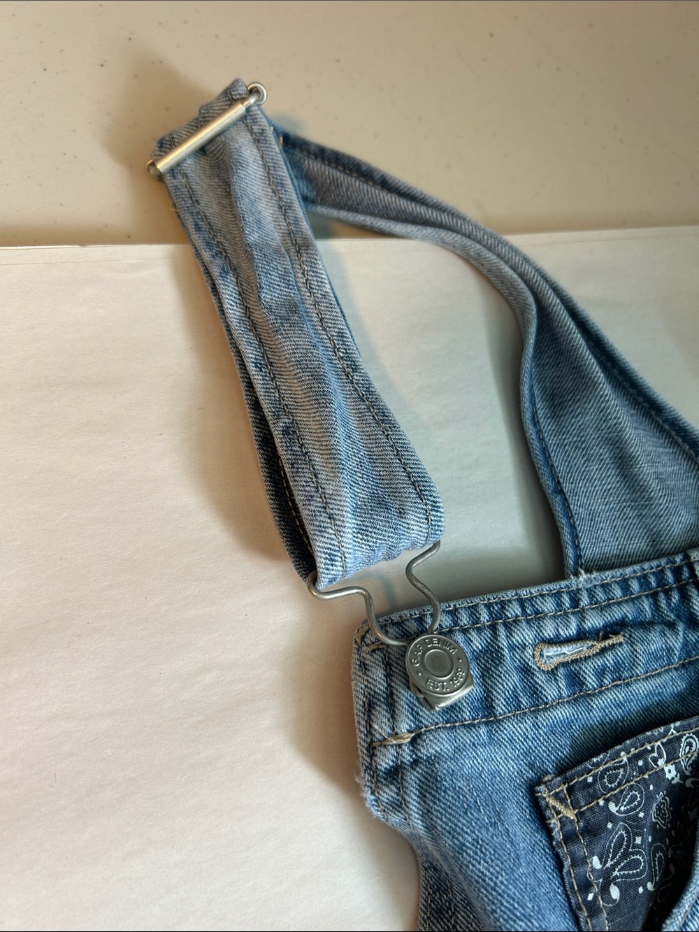 Gap Coastal Cowgirl Boho Denim Overalls Shorts - Picture 12 of 12